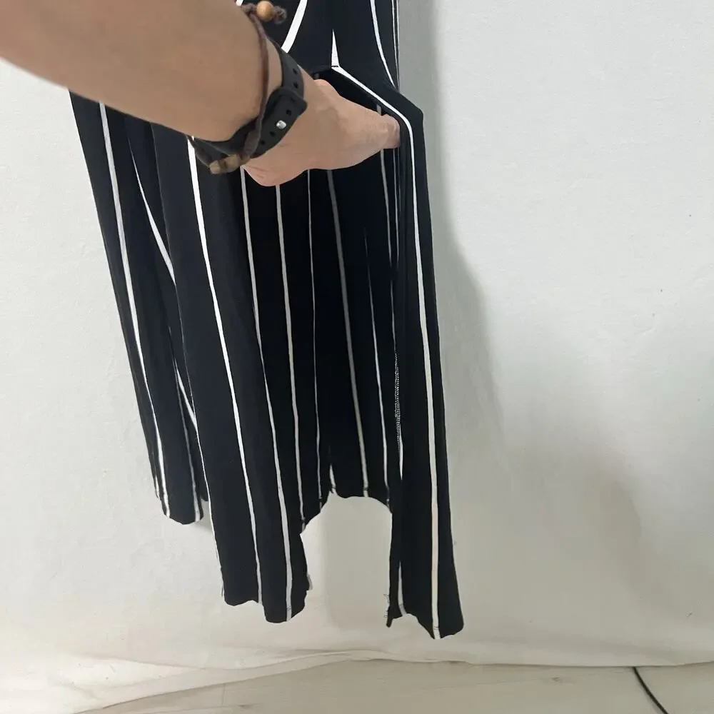 SOMA Super Soft Maxi Bra Dress Striped Size XL Black White Resort Wear Stretch - Picture 6 of 12